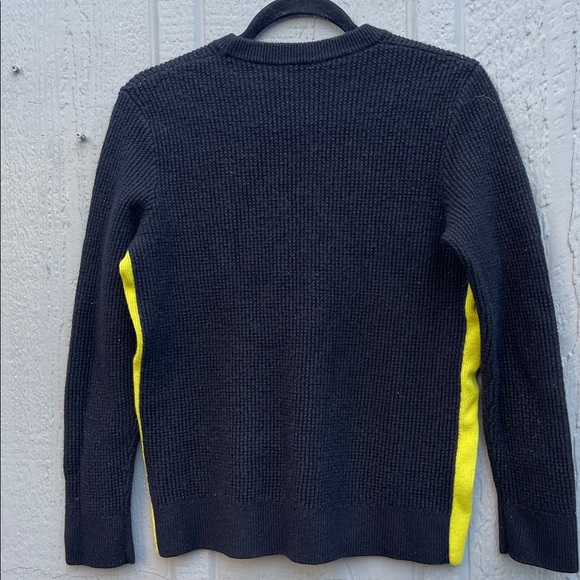 Theory Black and Yellow 100% Merino Wool Crewneck Sweater Size: L - Picture 6 of 8